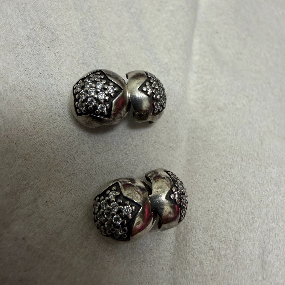 Pandora You’re Star Clips With Clear CZ Retired Pandora Clips X2